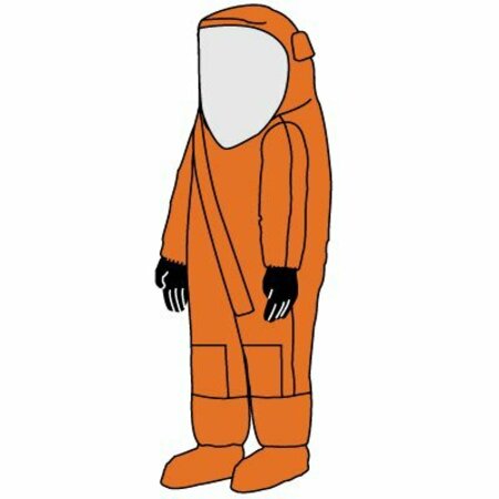 KAPPLER Zytron 500 Vapor Total Encapsulating Suit, HazMat Model, Orange, 2X/3X Z5H382OR2X3X7H